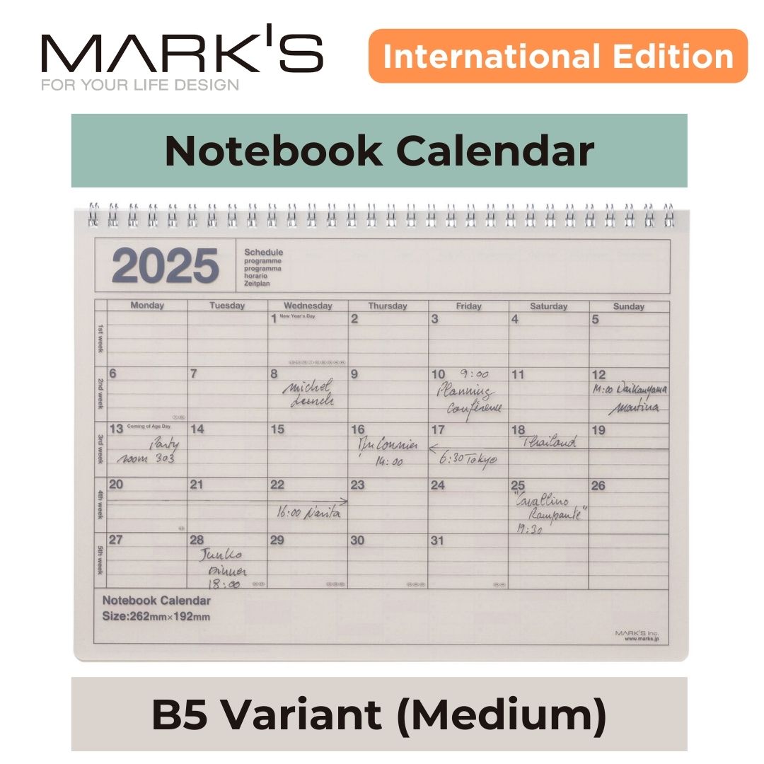 [International Edition] Mark's 2025 Notebook Calendar - Medium (B5 Var