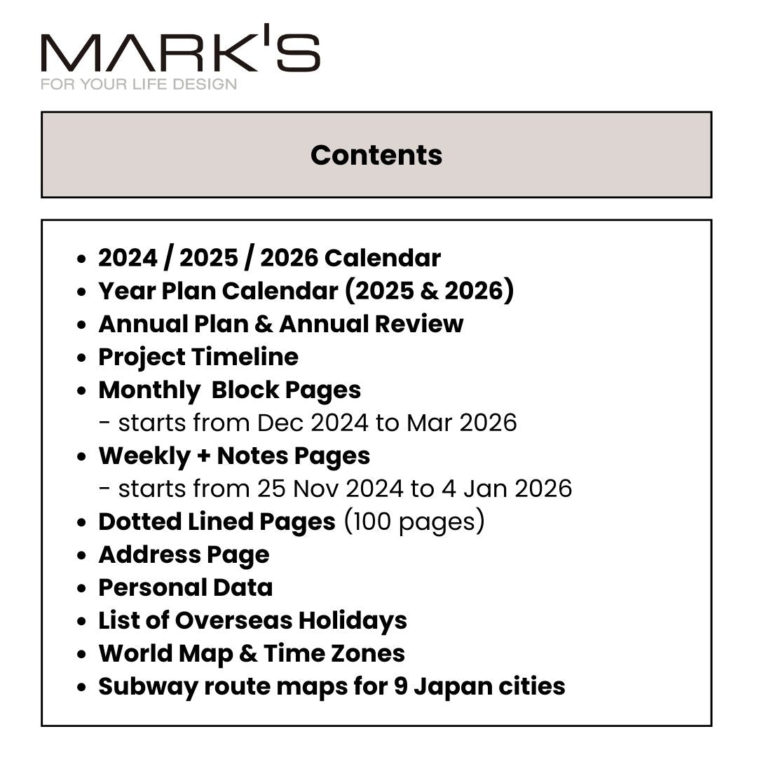 Mark's 2025 EDiT Semi A5 Weekly + Notes Planner Refill