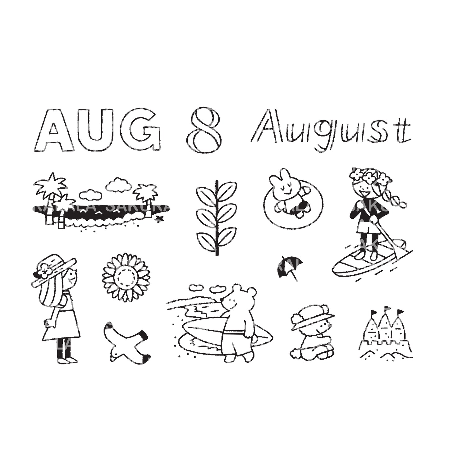 Sakuralala x Igloo*Dining* 365™ Clear Stamps - August