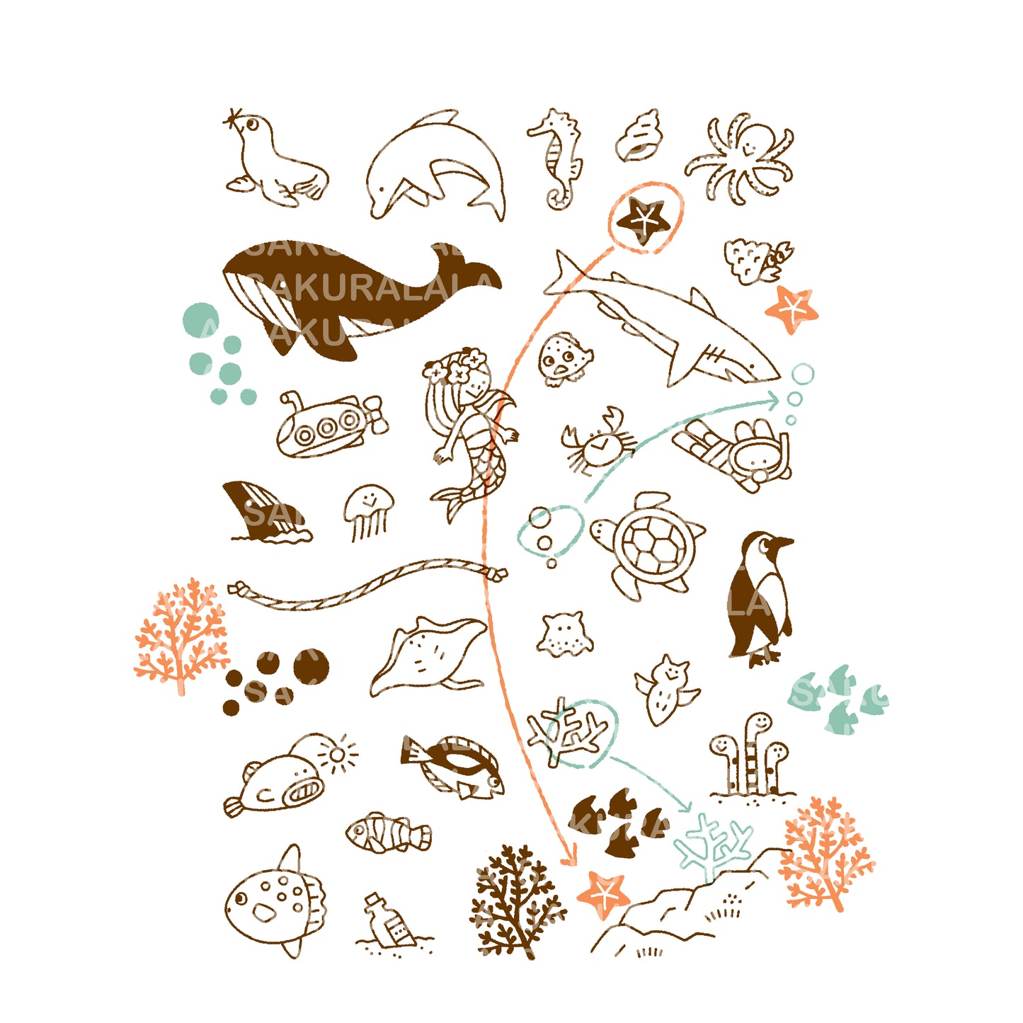 Sakuralala x Igloo*Dining* 365™ Clear Stamps - Under the Sea