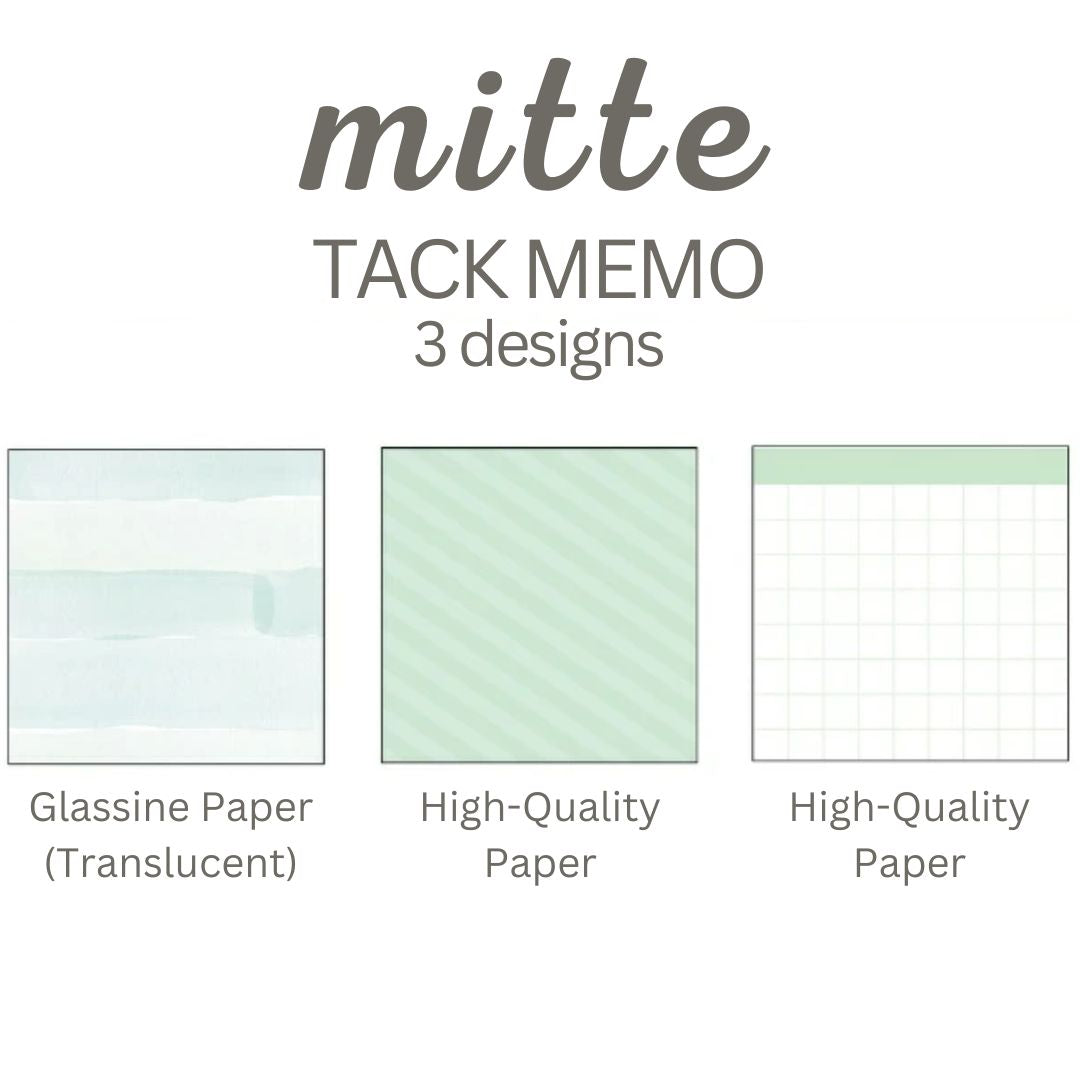 Sun-Star Mitte Tack Memo Square Block Sticky Notes - Pale Green