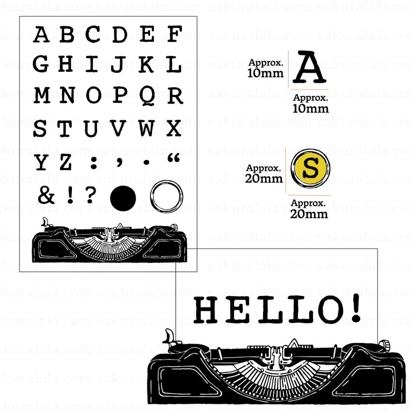 Sakuralala x Hello Small Things! Clear Stamps - Typeset