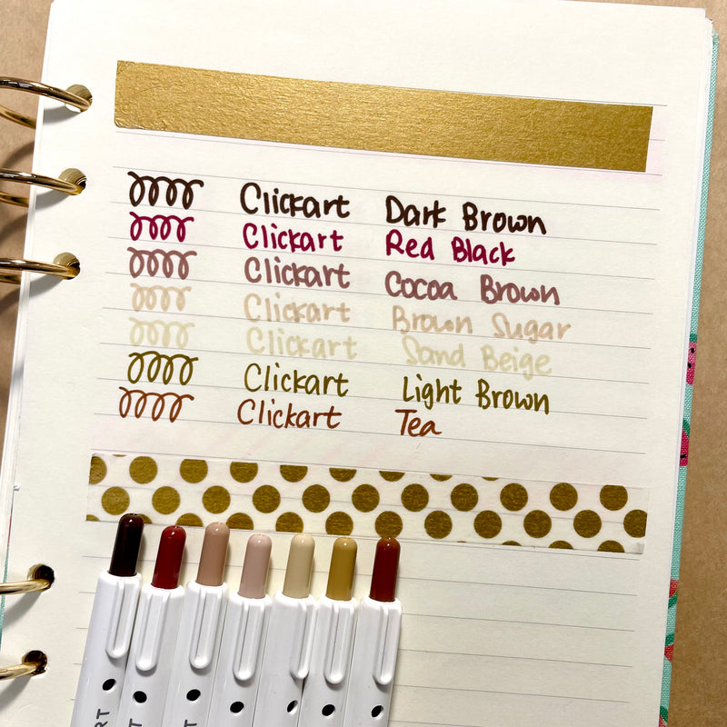 Zebra CLiCKART Retractable Markers - Brown Series