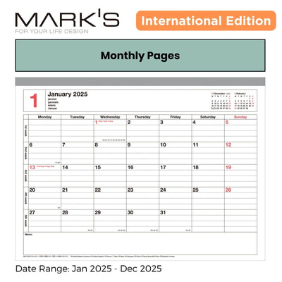 [International Edition] Mark's 2025 Notebook Calendar - Medium (B5 Variant)