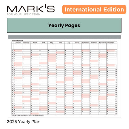 [International Edition] Mark's 2025 Notebook Calendar - Small (B6 Variant)