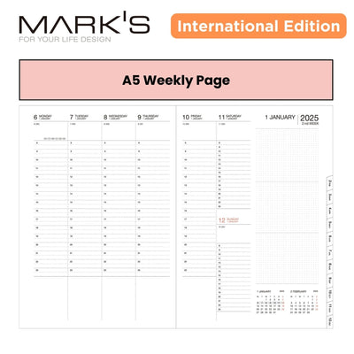 [International Edition] Mark's 2025 A5 Weekly Vertical Planner Diary - Storage.it