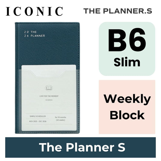 Iconic 2026 Planner Diary -  B6 Slim | Weekly Block| The Planner S