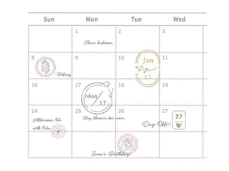 MU Lifestyle My Icon Clear Stamps - 2001 Month
