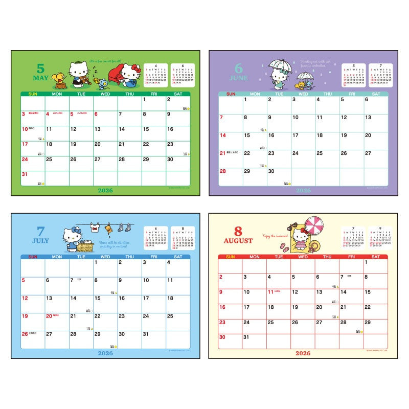 Sanrio 2026 Desktop Calendar - Hello Kitty