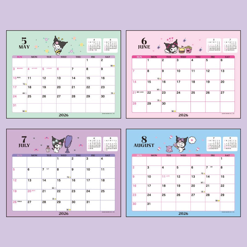 Sanrio 2026 Desktop Calendar - Kuromi