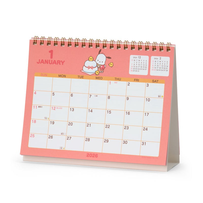 Sanrio 2026 Desktop Calendar - Pochacco