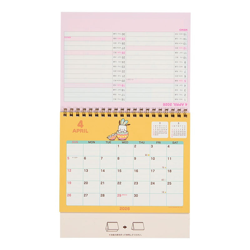Sanrio 2026 Desktop Calendar - Pochacco