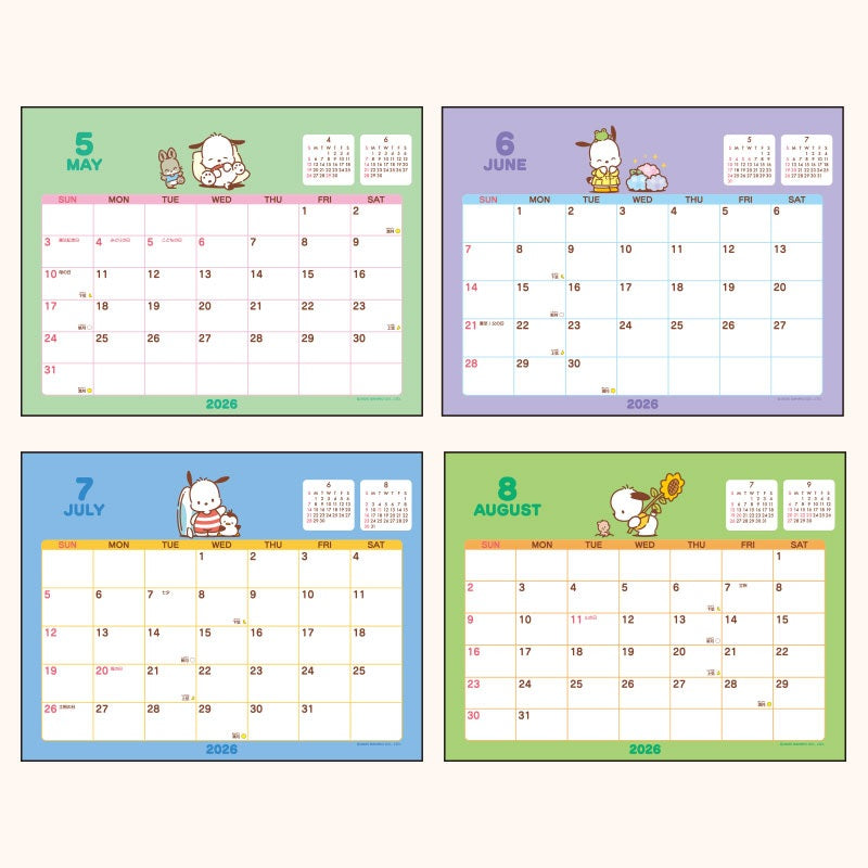 Sanrio 2026 Desktop Calendar - Pochacco