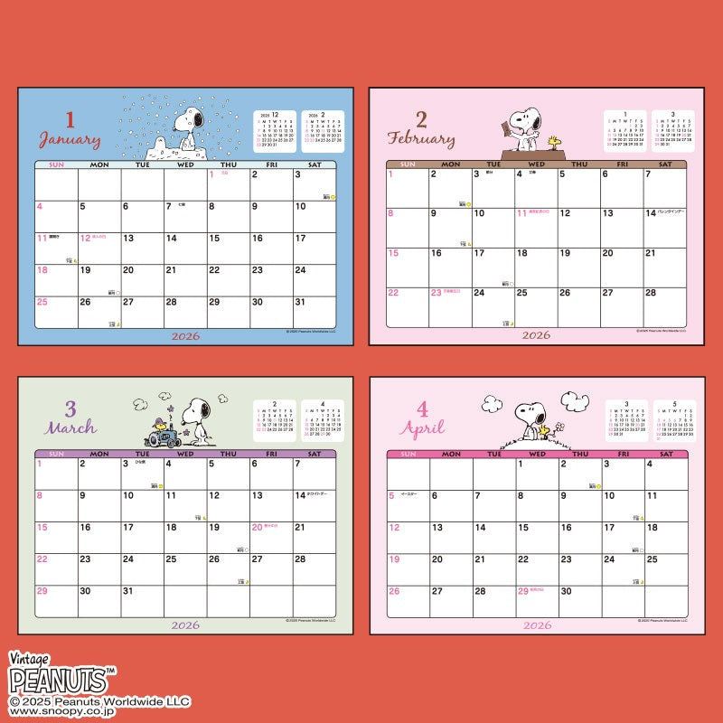Snoopy 2026 Desktop Calendar