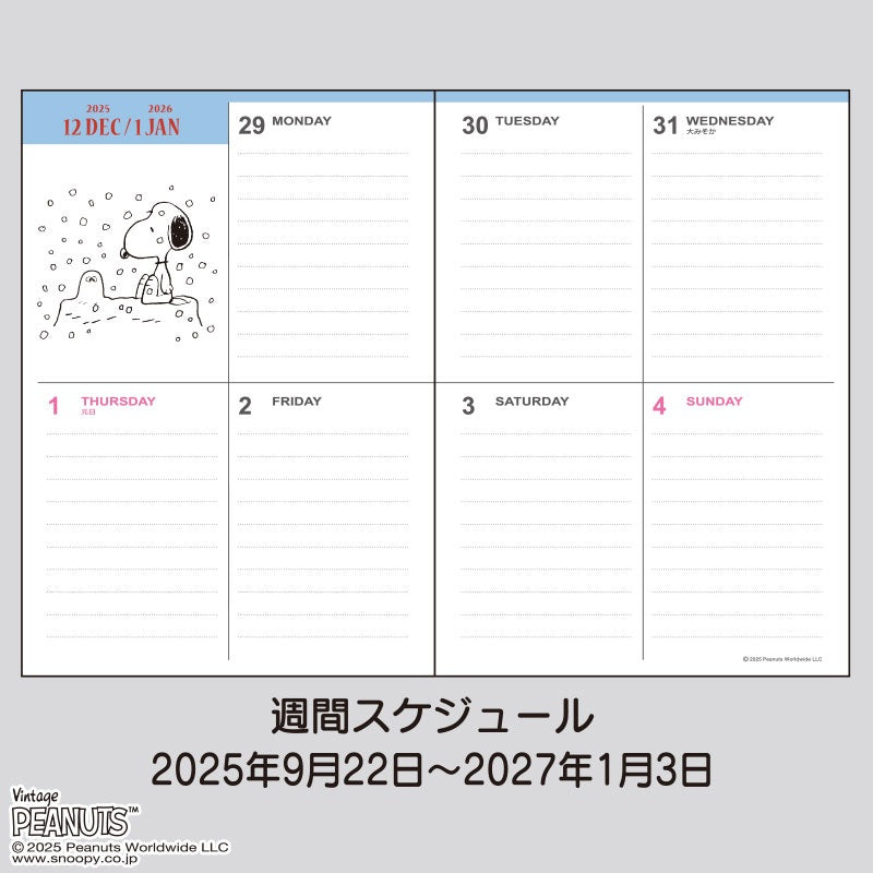 Snoopy 2026 Planner - B6 Weekly Block