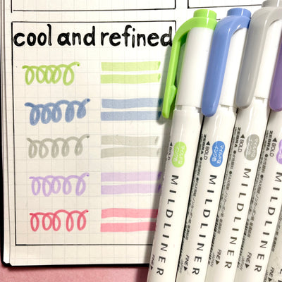 Zebra MILDLINER Double Ended Highlighter Set - Cool and Refined