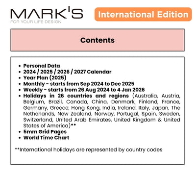 [International Edition] Mark's 2025 A5 Weekly Vertical Planner Diary - Storage.it