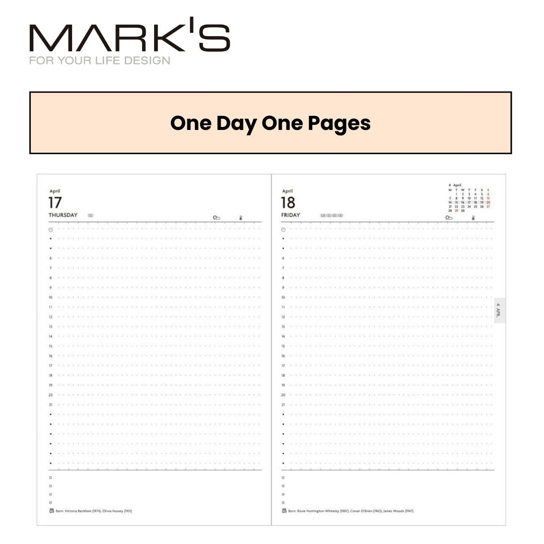 Mark's 2025 EDiT B6 One Day One Page Planner - Souple
