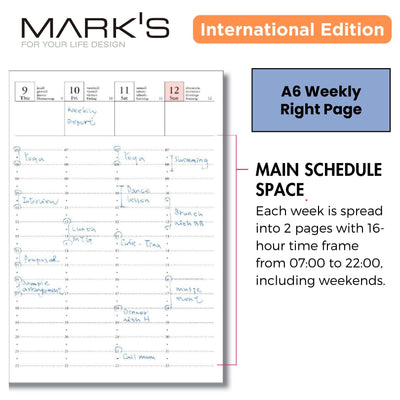 [International Edition] Mark's 2025 A6 Weekly Vertical Planner Refill