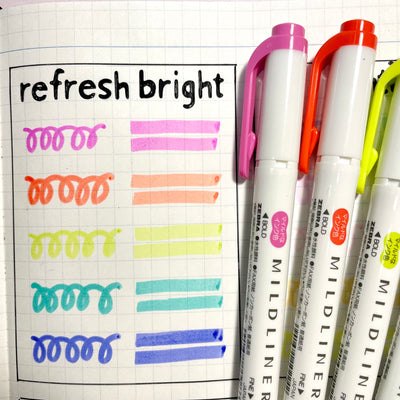 Zebra MILDLINER Double Ended Highlighter Set - Refresh Bright