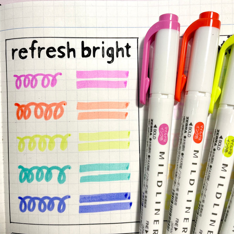Zebra MILDLINER Double Ended Highlighter Set - Refresh Bright