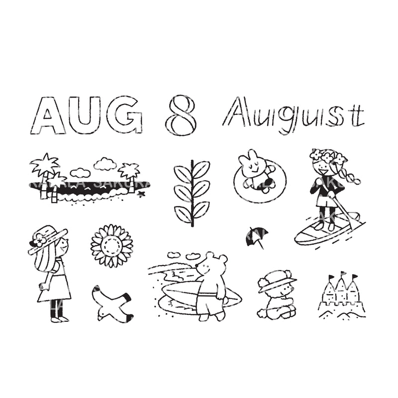 Sakuralala x Igloo*Dining* 365™ Clear Stamps -  August