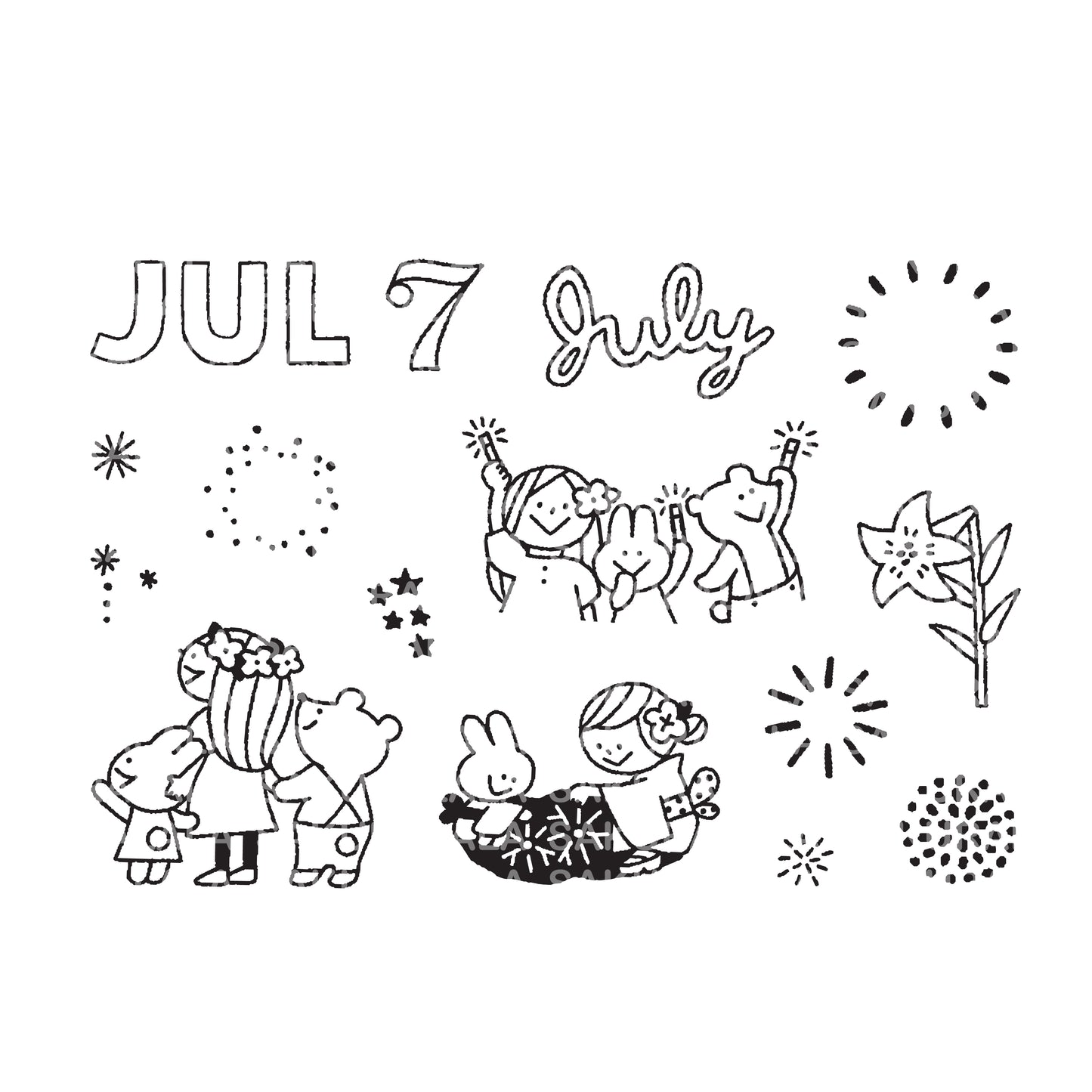Sakuralala x Igloo*Dining* 365™ Clear Stamps -  July