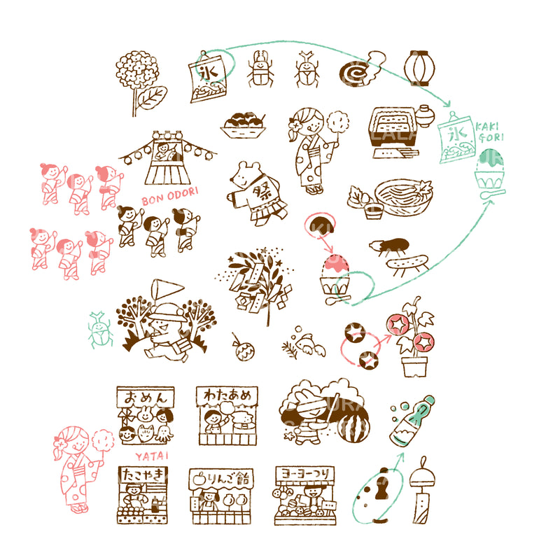 Sakuralala x Igloo*Dining* 365™ Clear Stamps - Nippon-Natsu