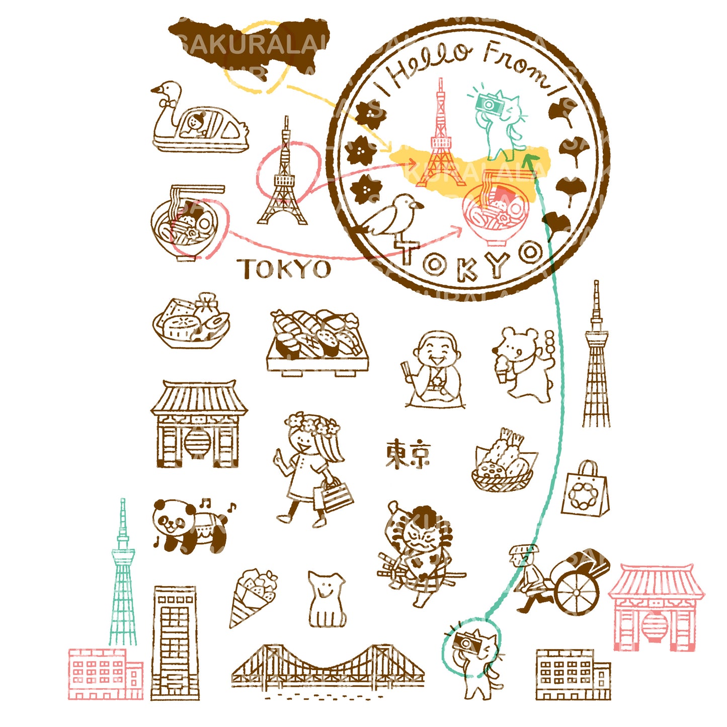 Sakuralala x Igloo*Dining* 365™ Clear Stamps -  Tokyo
