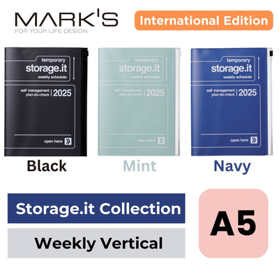 [International Edition] Mark's 2025 A5 Weekly Vertical Planner Diary - Storage.it
