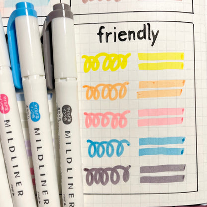 Zebra MILDLINER Double Ended Highlighter Set - Friendly
