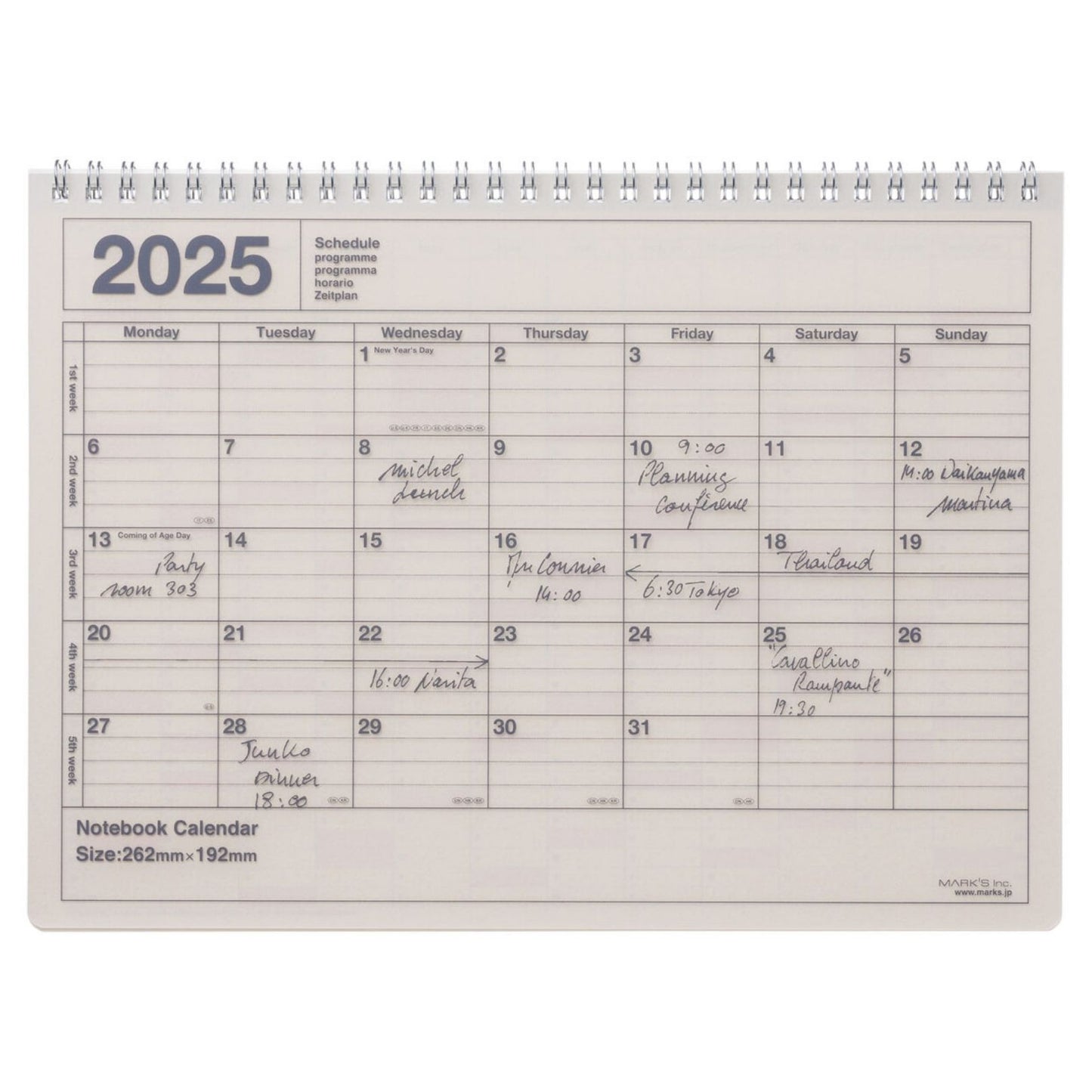 [International Edition] Mark's 2025 Notebook Calendar - Small (B6 Variant)