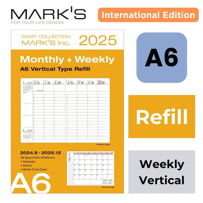 [International Edition] Mark's 2025 A6 Weekly Vertical Planner Refill
