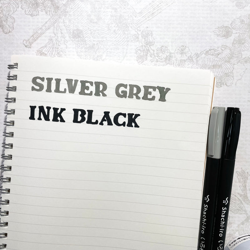 Shachihata Iromoyo Water-Based Colour Brush Pens - Grey & Black Series