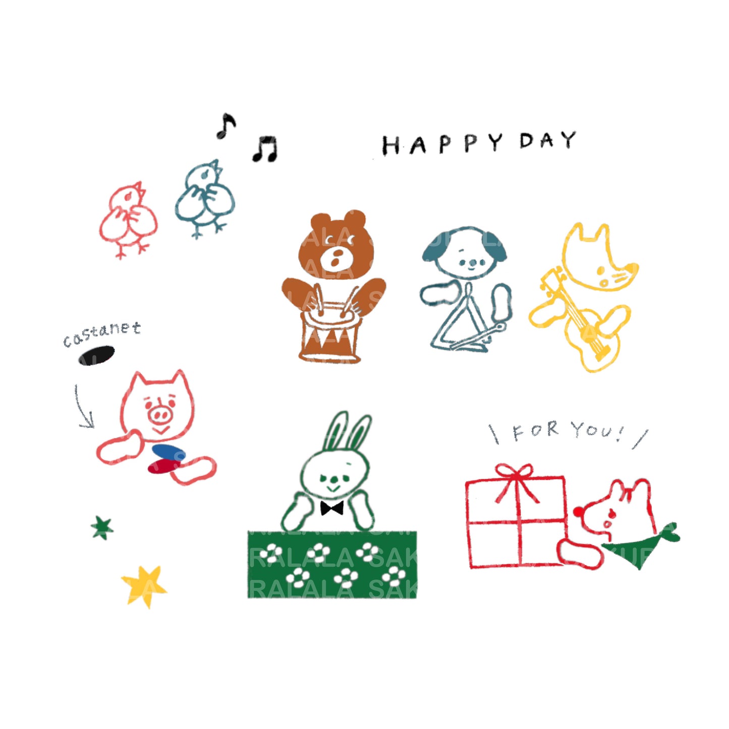 Sakuralala x 963hanko Clear Stamps - Animal Band