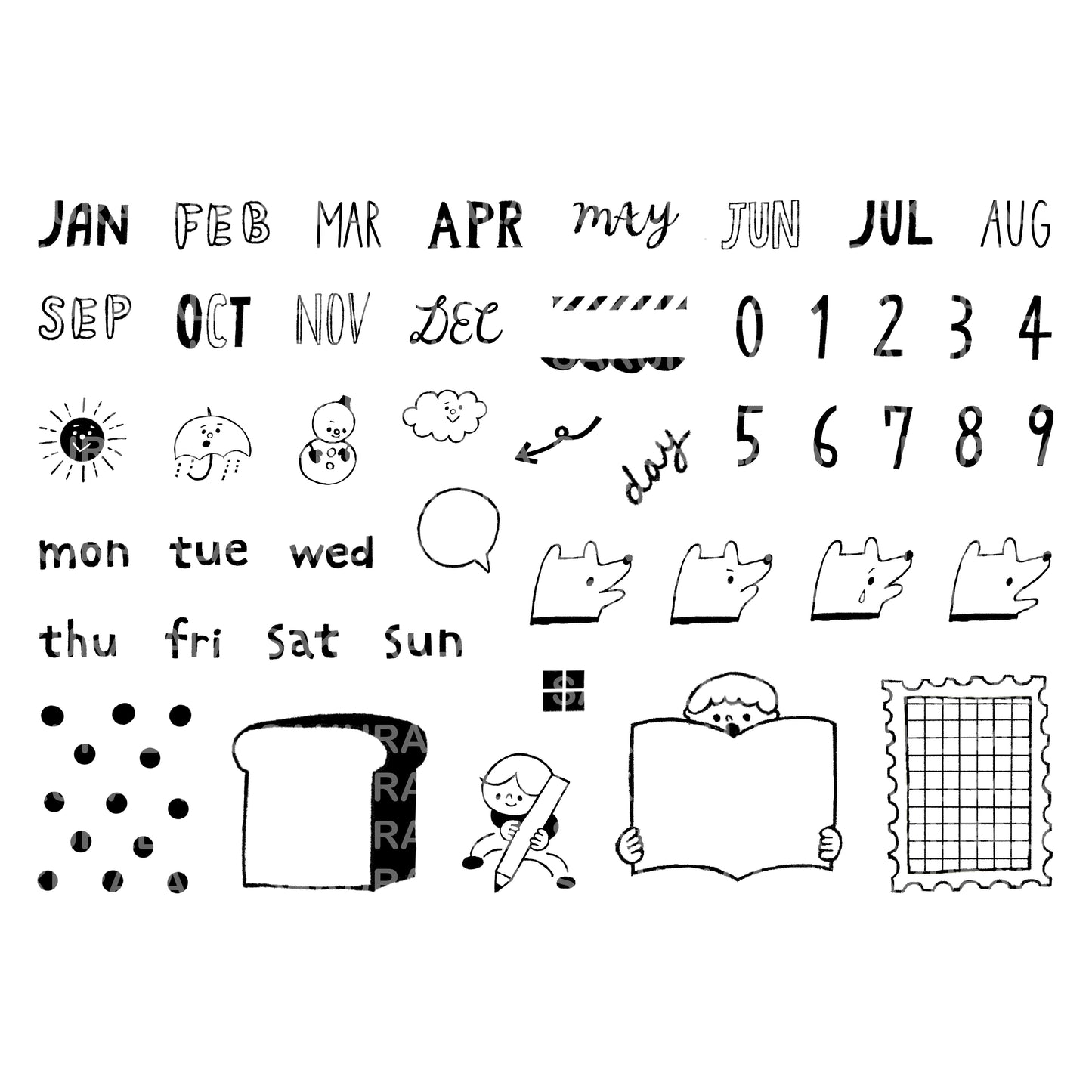 Sakuralala x 963hanko Clear Stamps - Planning Buddy