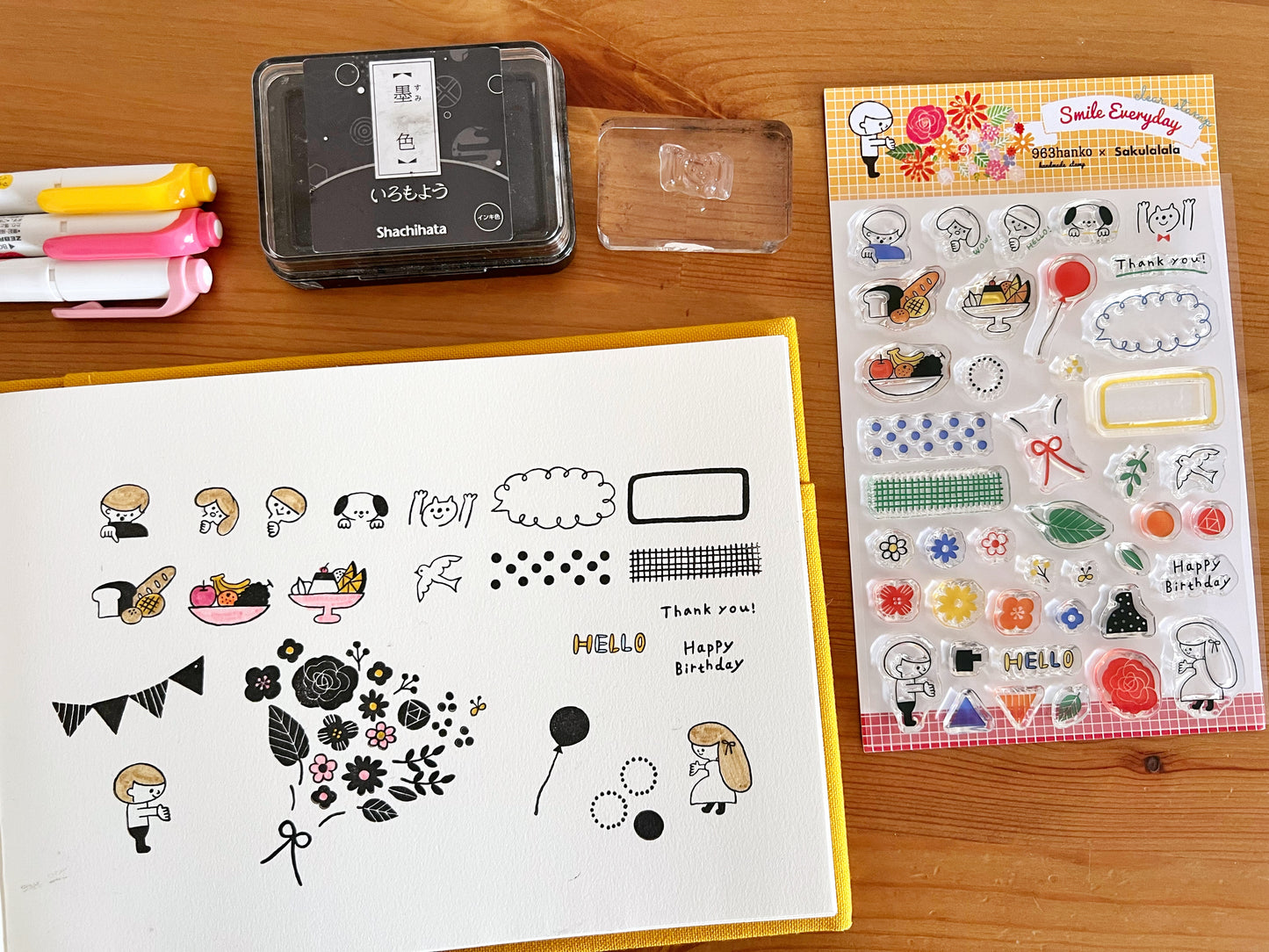 Sakuralala x 963 Hanko Clear Stamps - Smile Everyday