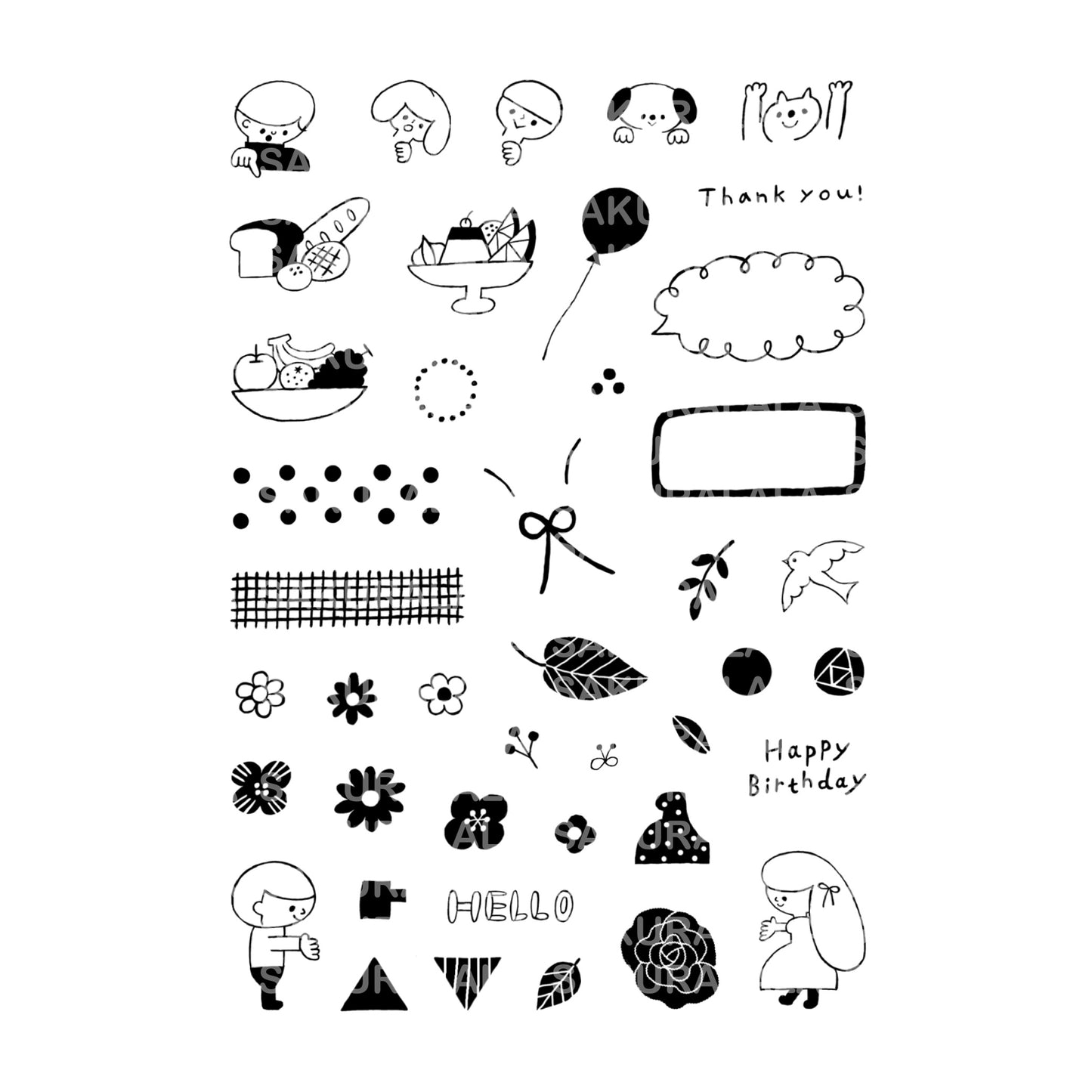 Sakuralala x 963 Hanko Clear Stamps - Smile Everyday