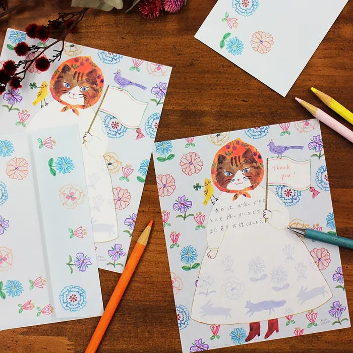 Cozyca Products x Aiko Fukawa Letter Set - Neko Hana