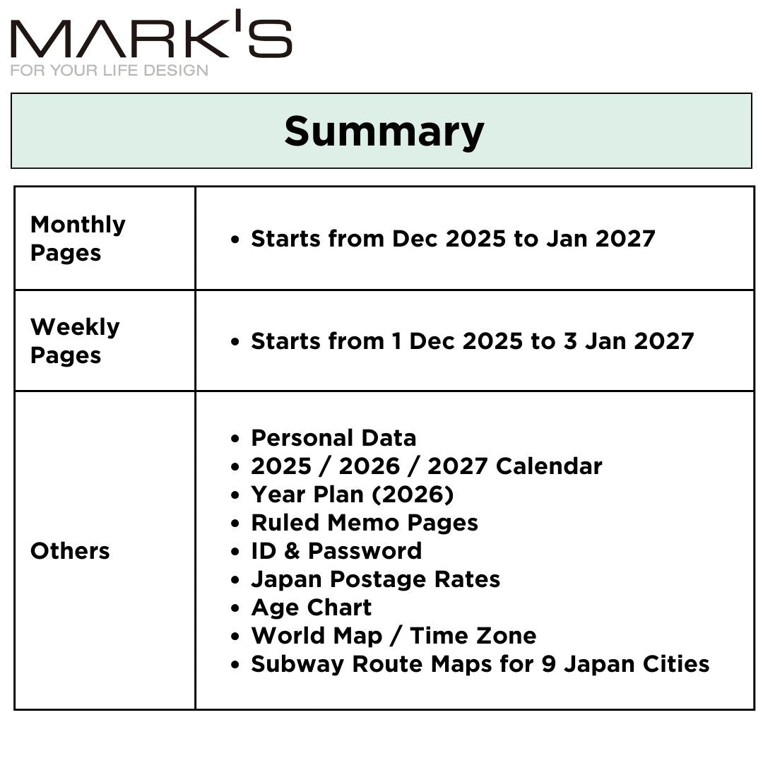 Mark's 2026 Planner Diary Refill - B6 | Weekly Left