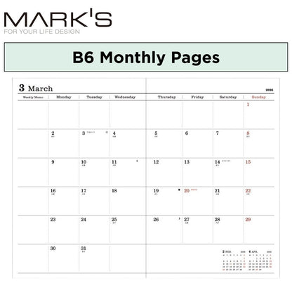 Mark's 2026 Planner Diary Refill - B6 | Weekly Left