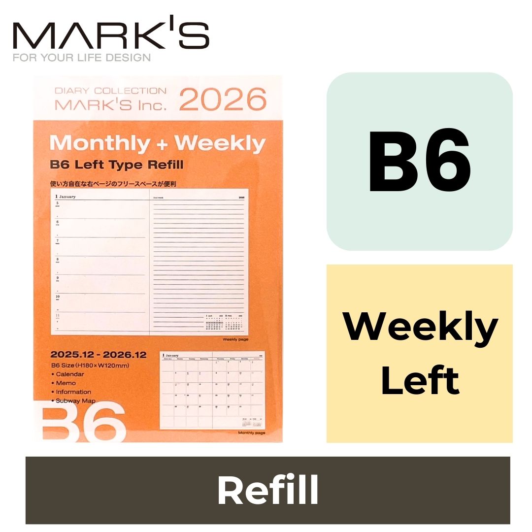 Mark's 2026 Planner Diary Refill - B6 | Weekly Left