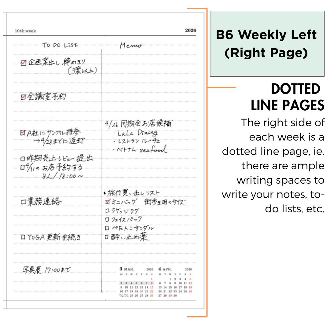 Mark's 2026 Planner Diary Refill - B6 | Weekly Left