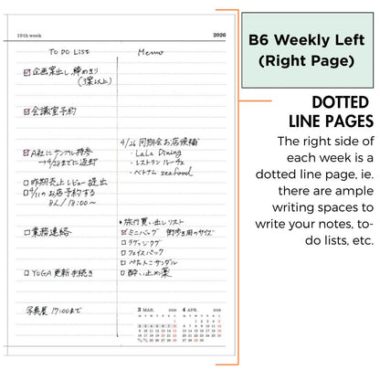 Mark's 2026 Planner Diary Refill - B6 | Weekly Left
