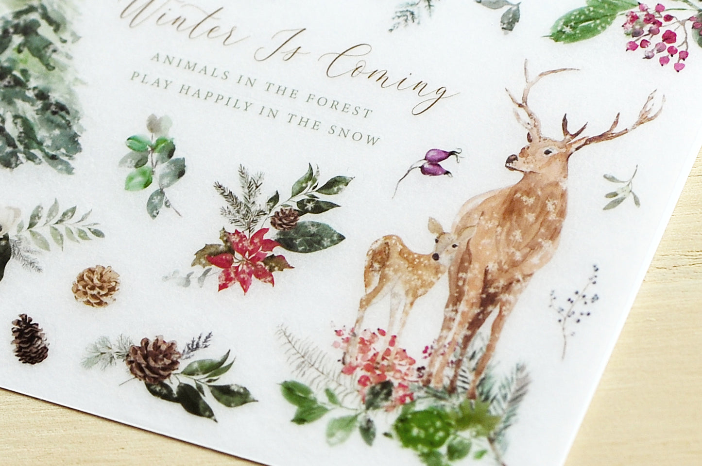 MU Lifestyle Print-On Stickers - Animals in the Christmas Forest