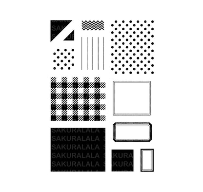 Sakuralala Basic Clear Stamps - No. 004 Patterns & Labels