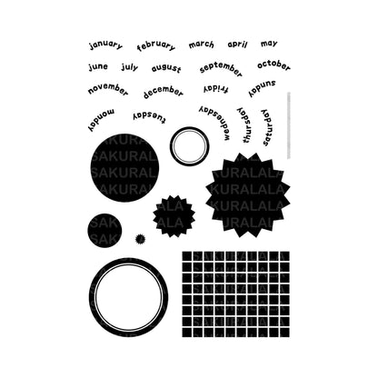 Sakuralala Basic Clear Stamps - No. 005 Date Labels