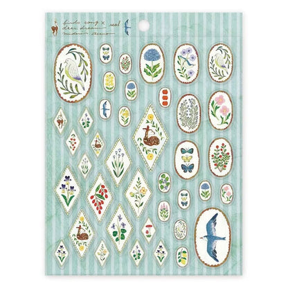 Cozyca Products x Midori Asano Clear Sticker - Birds Song x Deer Dream Seal
