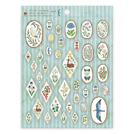 Cozyca Products x Midori Asano Clear Sticker - Birds Song x Deer Dream Seal