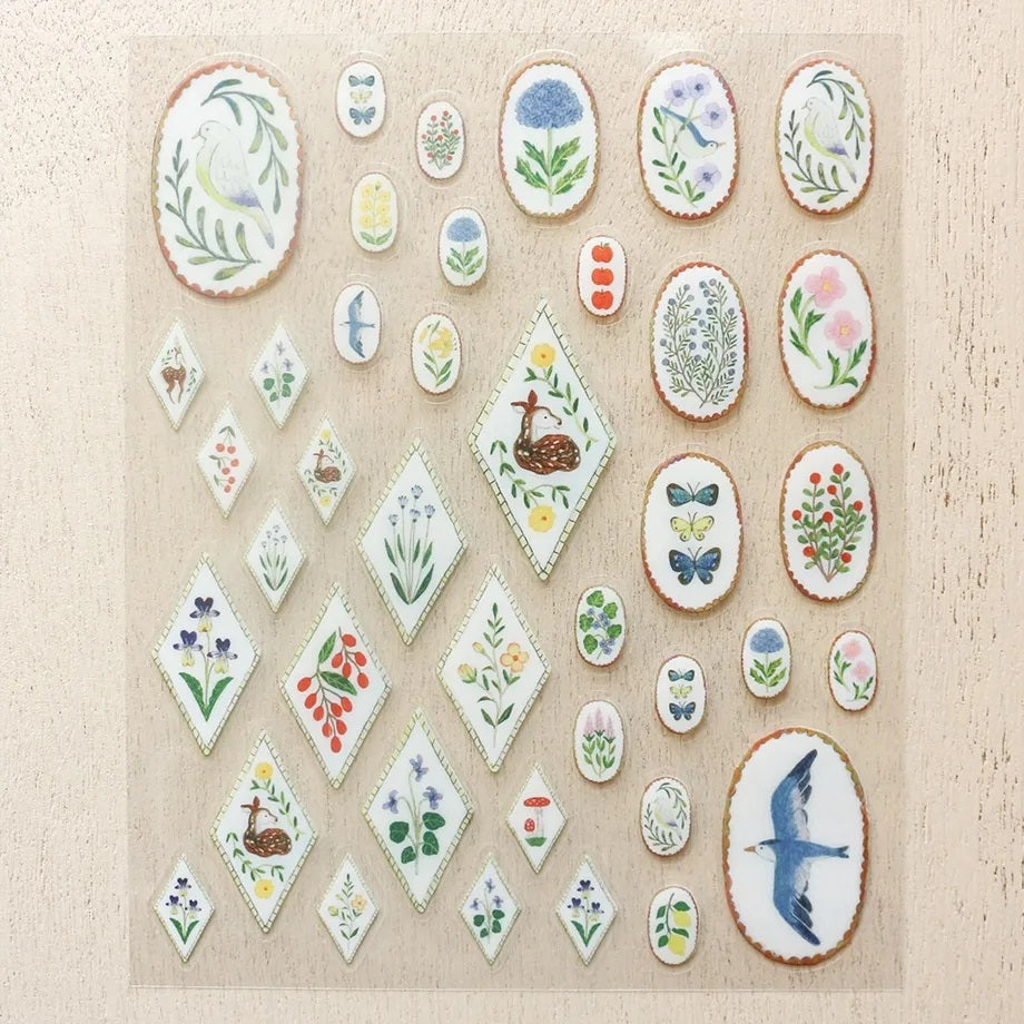 Cozyca Products x Midori Asano Clear Sticker - Birds Song x Deer Dream Seal